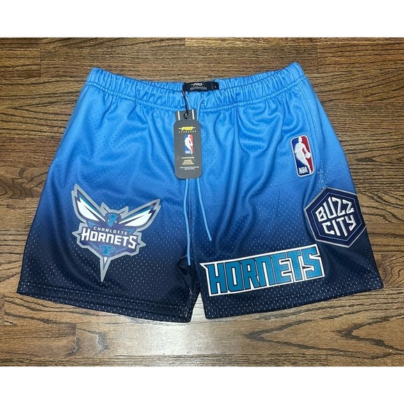 Pro Standard Charlotte Hornets Blue Ombre NBA Stitched Basketball Shorts Sz L - Picture 1 of 9